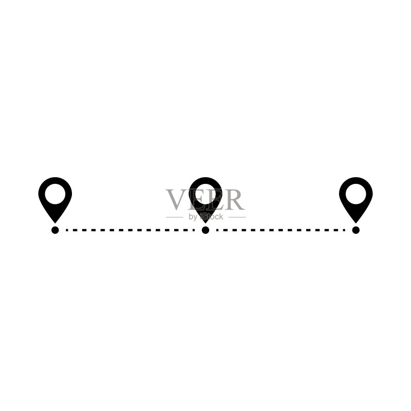 图钉地图路线图标矢量图图标素材