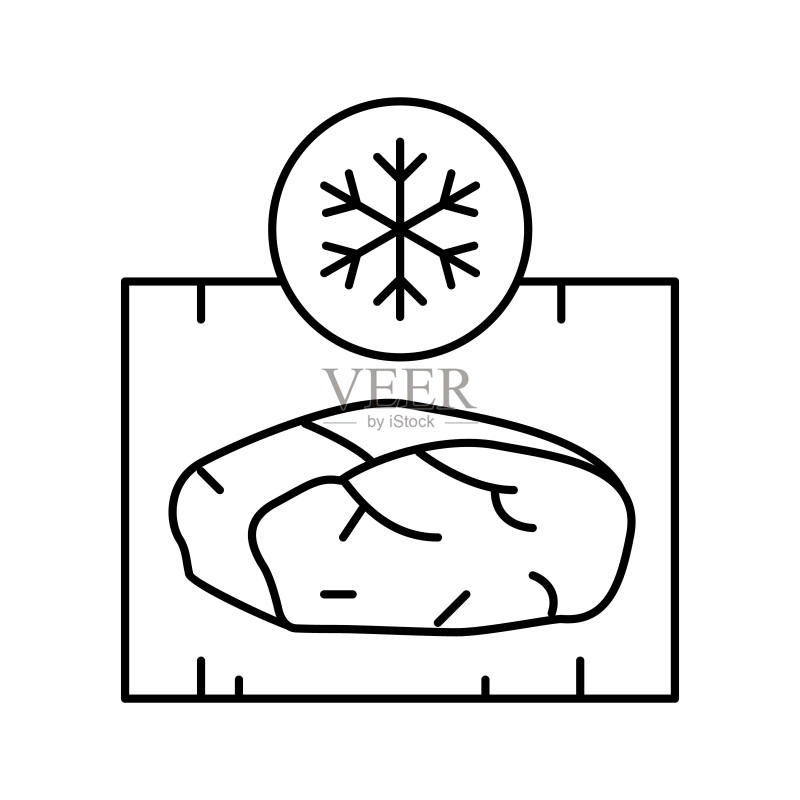 冷冻肉类线性图标矢量图图标素材