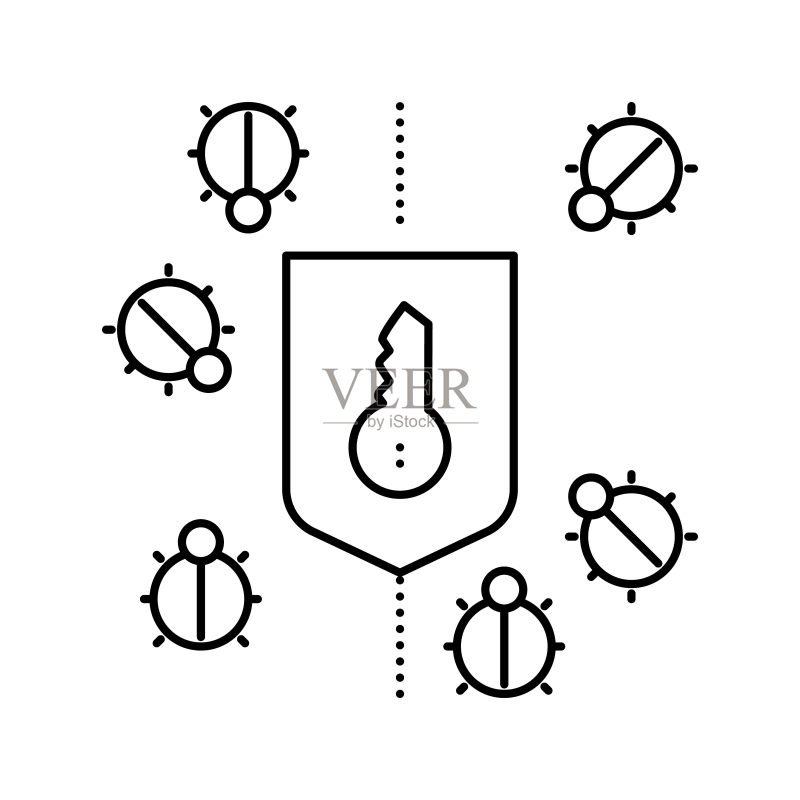 虫子保护线图标矢量图图标素材