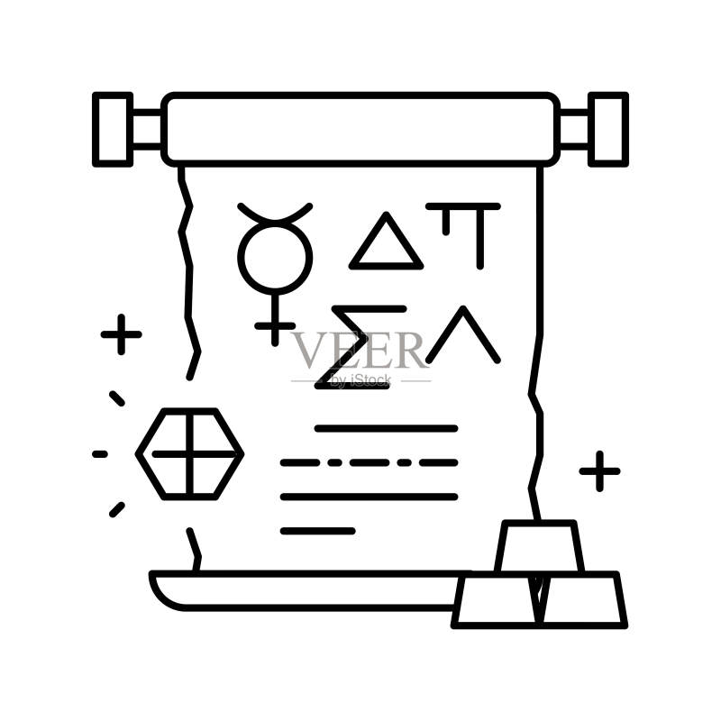 炼金术占星术线条图标矢量图图标素材