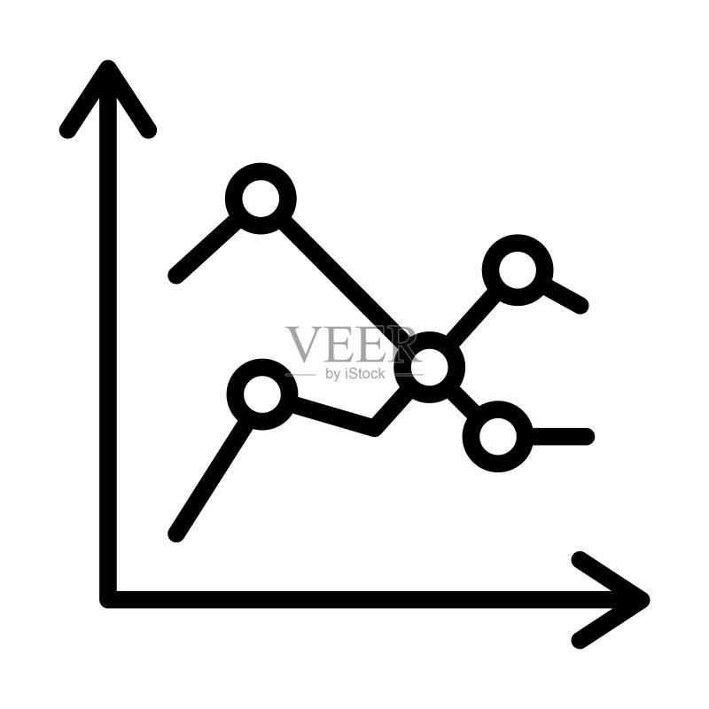 商业数据折线统计图图标图标素材