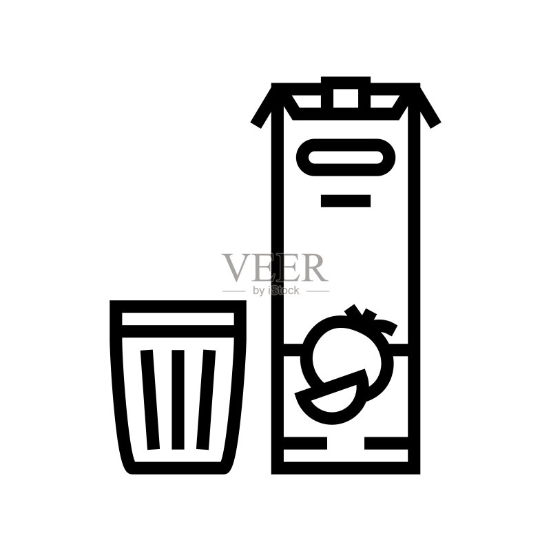 番茄汁线条图标矢量图图标素材