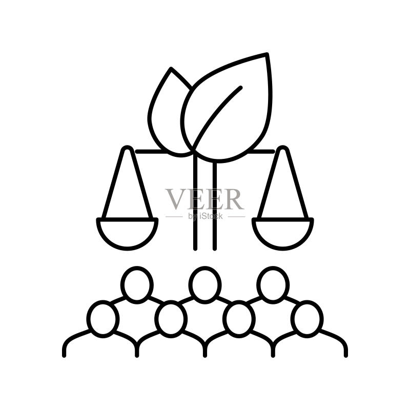 可持续发展线性图标矢量图图标素材