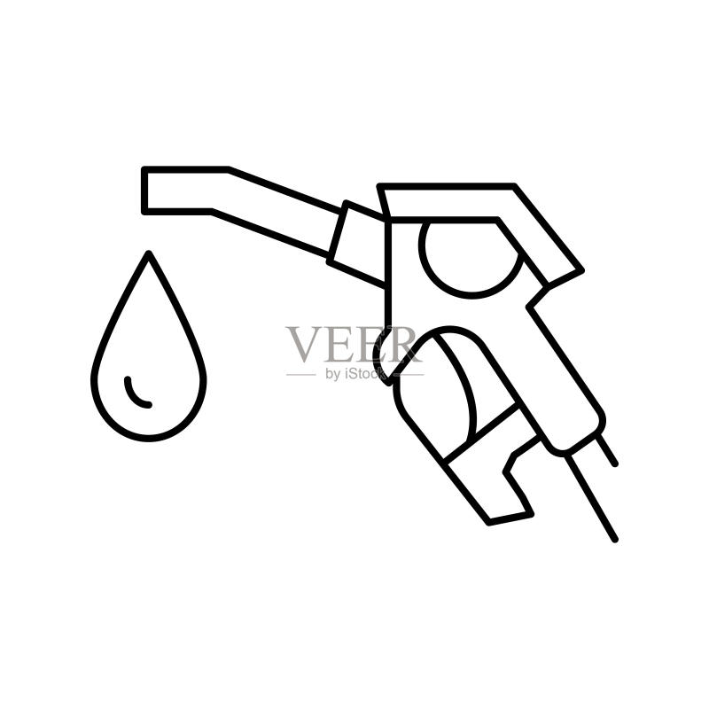 加氢站线性图标矢量插画图标素材