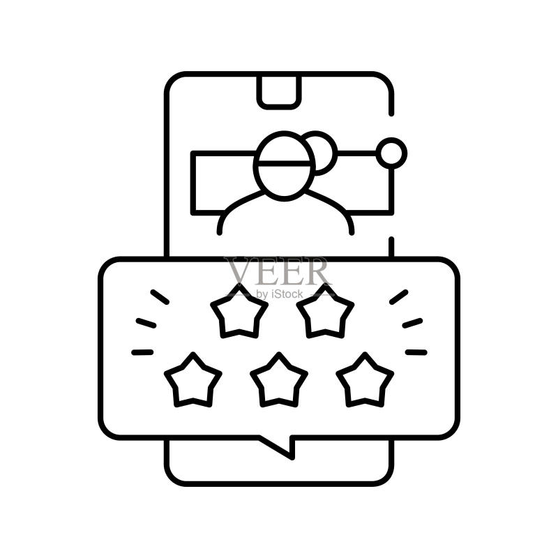 评价保姆线条图标矢量插图图标素材
