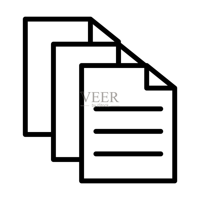 教育系列中的各种文件图标白色背景上隔离的细线性各种文件、邮件、收藏轮廓图标网页和移动设备的线性矢量各种文件符号图标素材