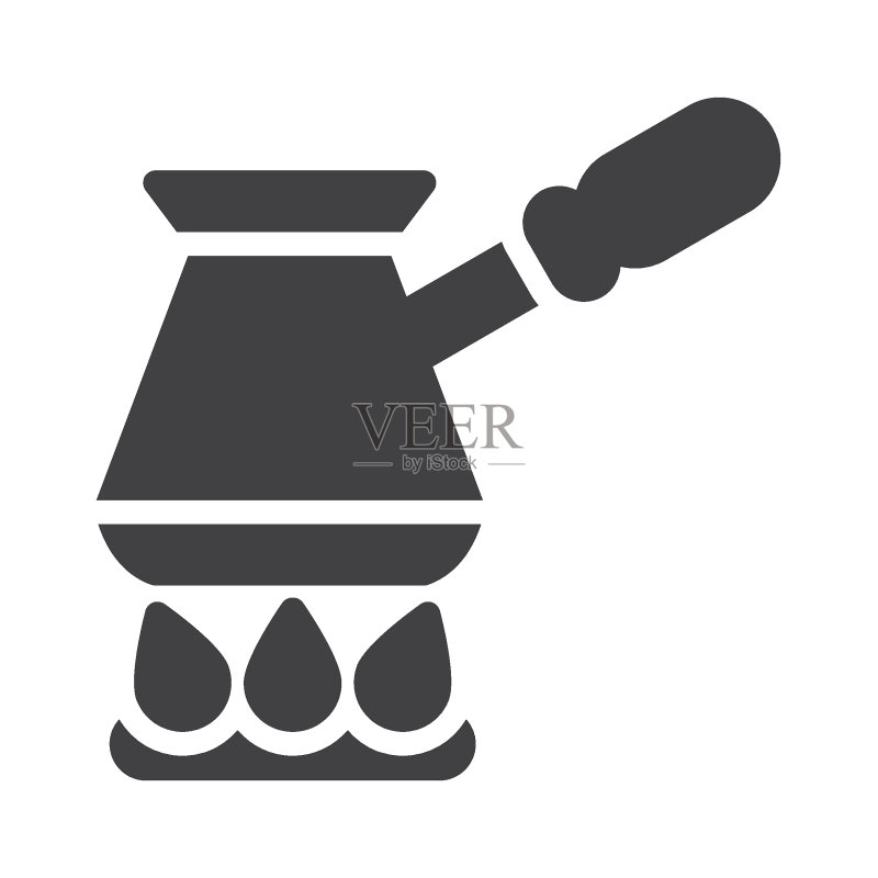 燃气灶上的咖啡壶矢量图标图标素材