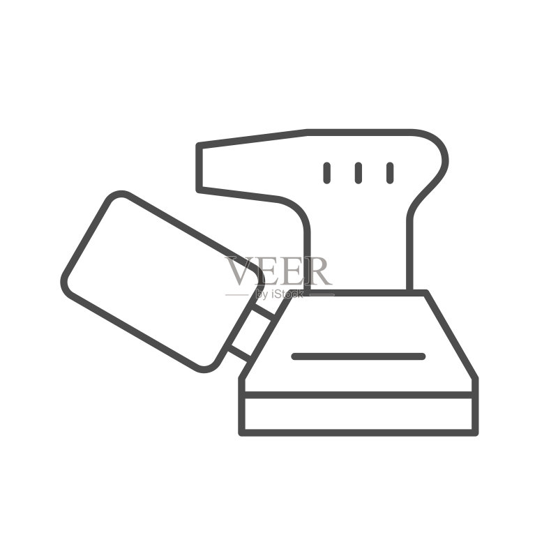 砂光机工具线条轮廓图标图标素材