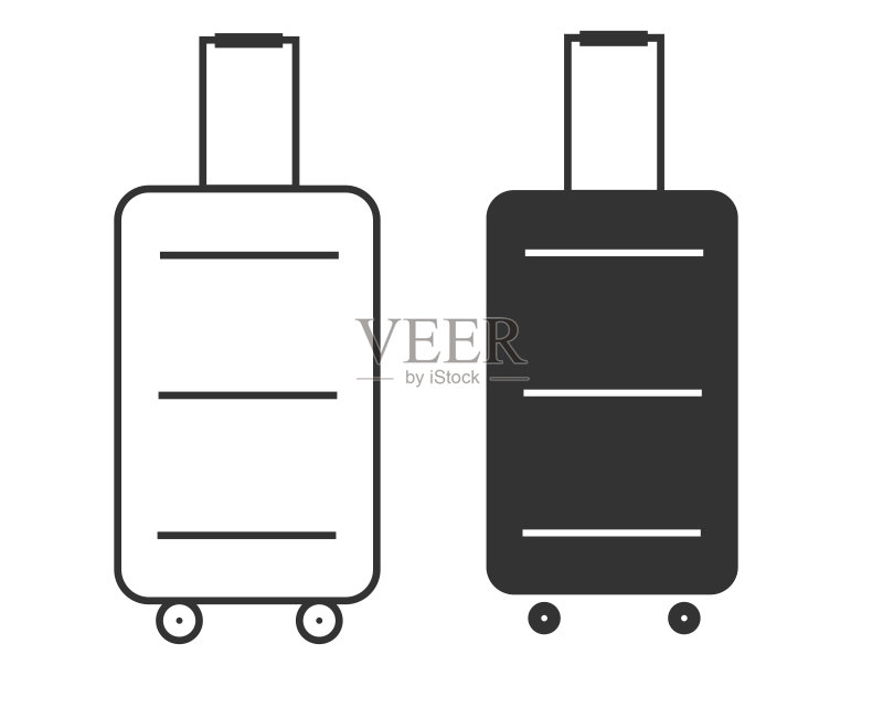 行李箱图标。旅行包符号。行李矢量标志。图标素材