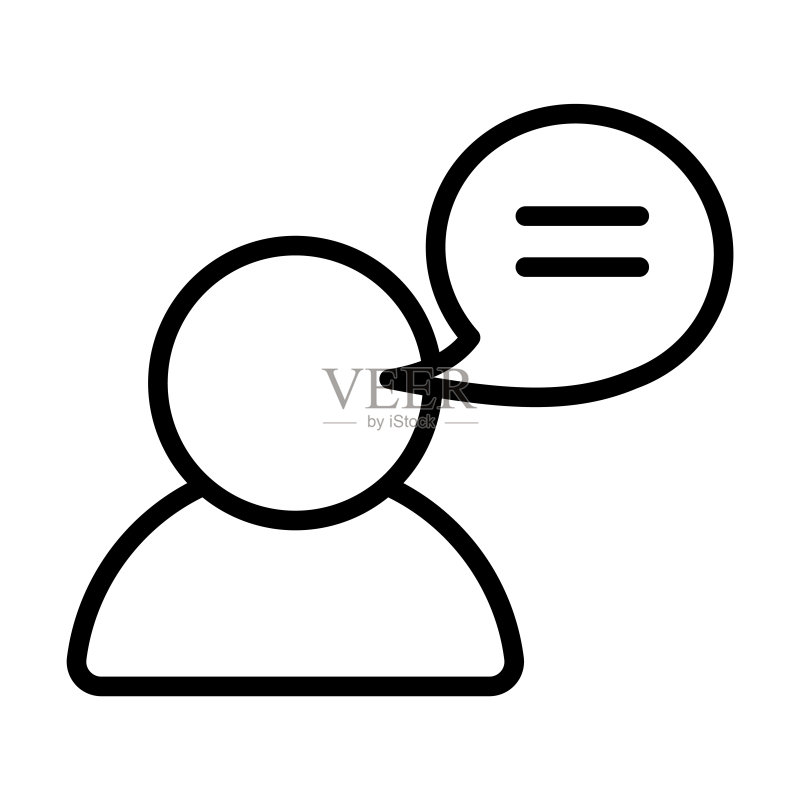 用户界面系列中的带语音气泡的用户图标图标素材
