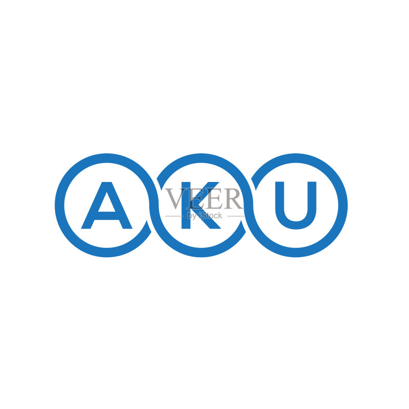 白色背景上的AKU字母Logo设计图标素材