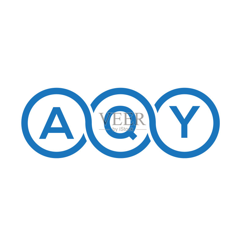 白色背景上的AQY字母标志设计图标素材
