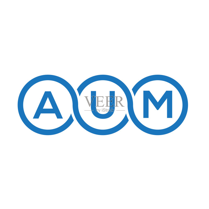 白色背景上的Aum字母Logo设计图标素材