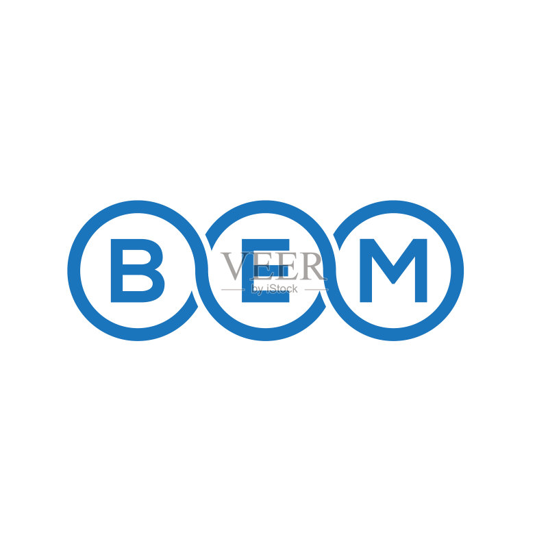 白色背景上的BEM字母标志设计图标素材