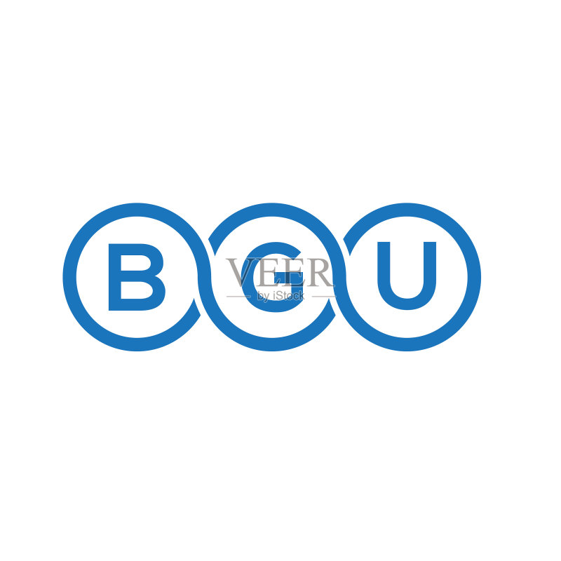 白色背景上的BGU字母标志设计图标素材