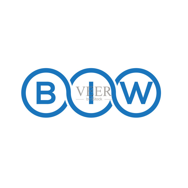 白色背景上的mobilebiw字母标志设计图标素材