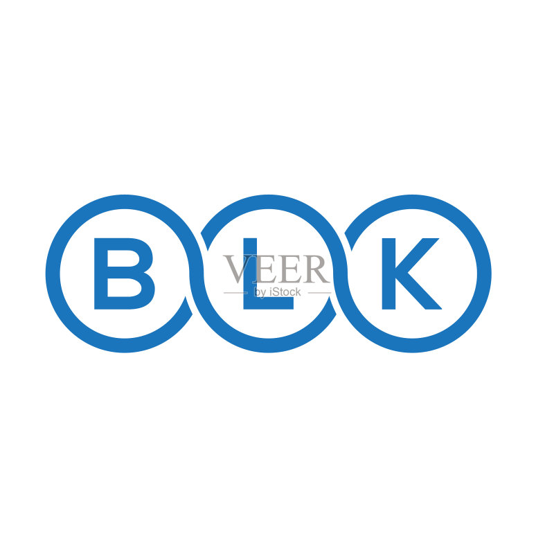 白色背景上的BLK字母标志设计图标素材