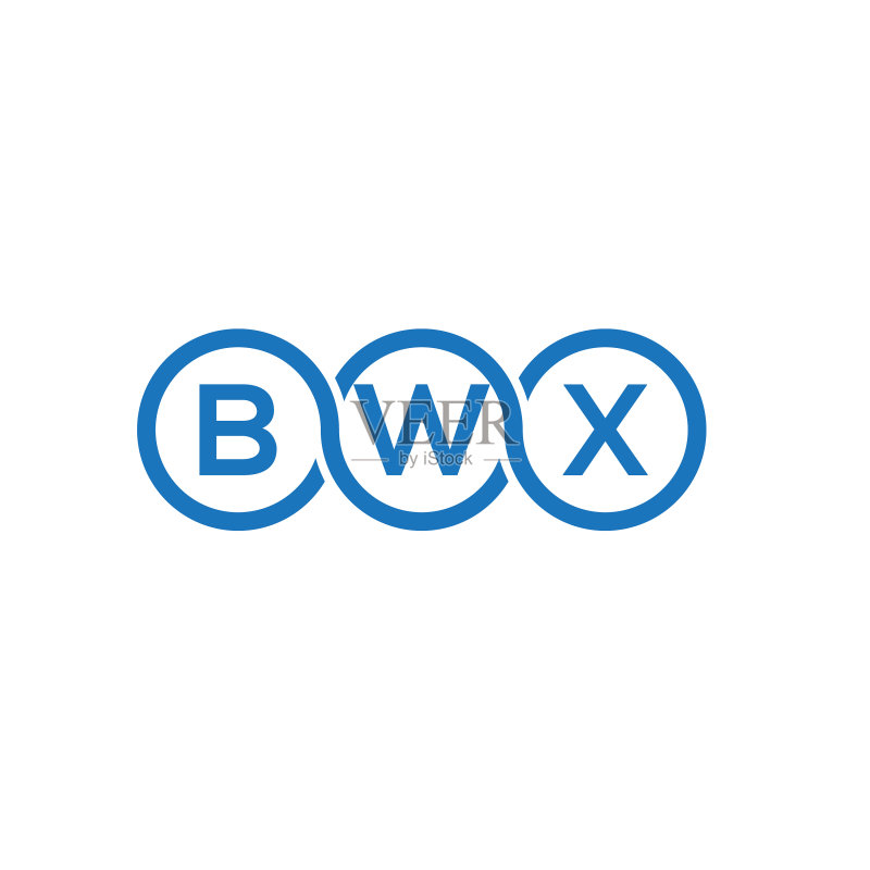 白色背景上的bwx字母logo设计图标素材