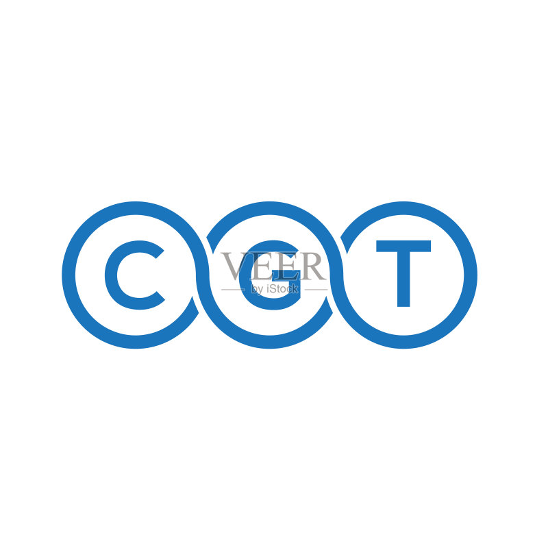 白色背景上的CGT字母标志设计图标素材