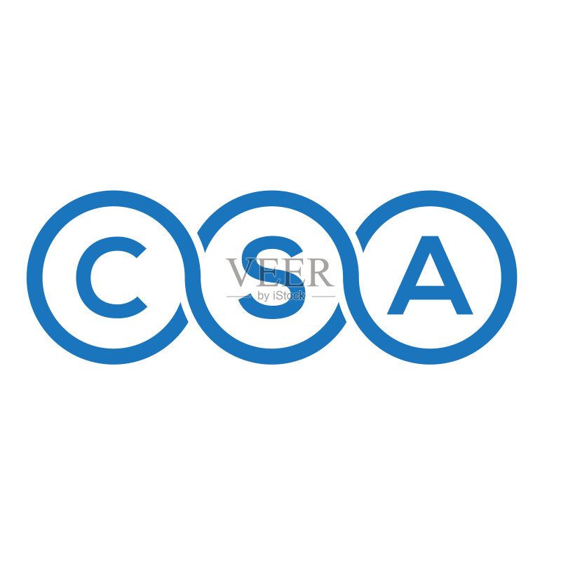 CSA字母标志设计，黑色背景图标素材