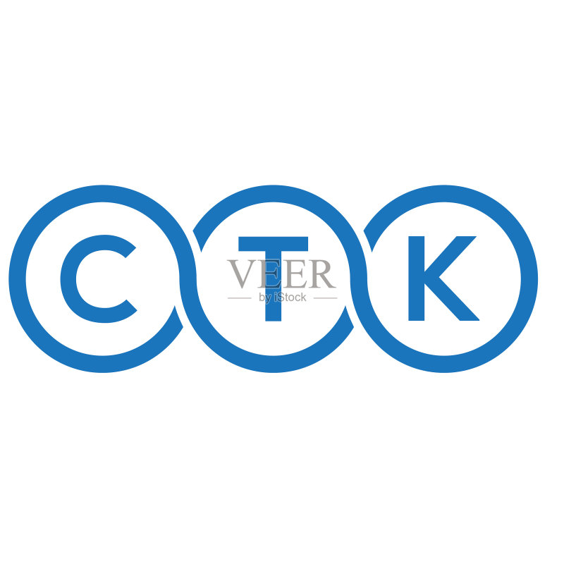 黑色背景上的CTK字母标志设计图标素材