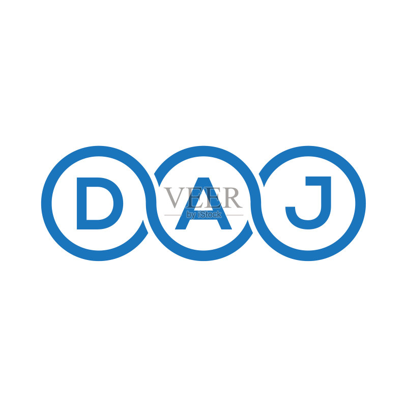 黑色背景上的DAJ字母LOGO设计图标素材