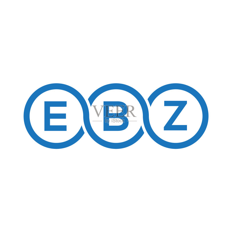 EBZ字母标志设计，黑色背景图标素材