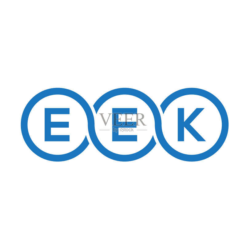 黑色背景上的EEK字母标志设计图标素材