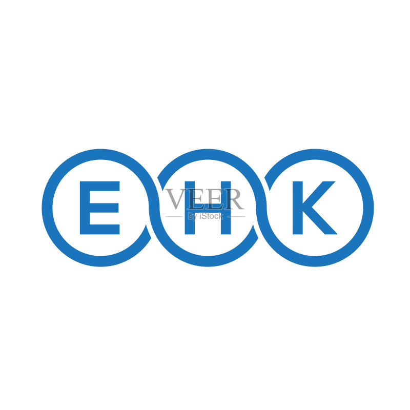 黑色背景上的EHK字母标志设计图标素材