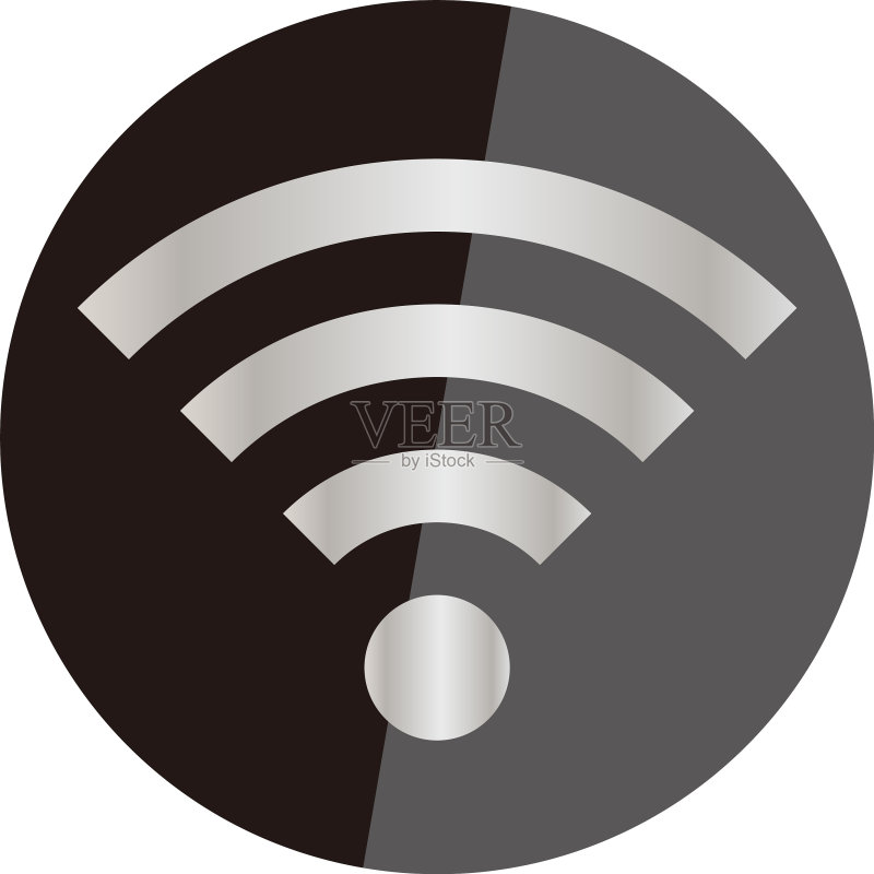 闪亮金属质感WiFi图标图标素材