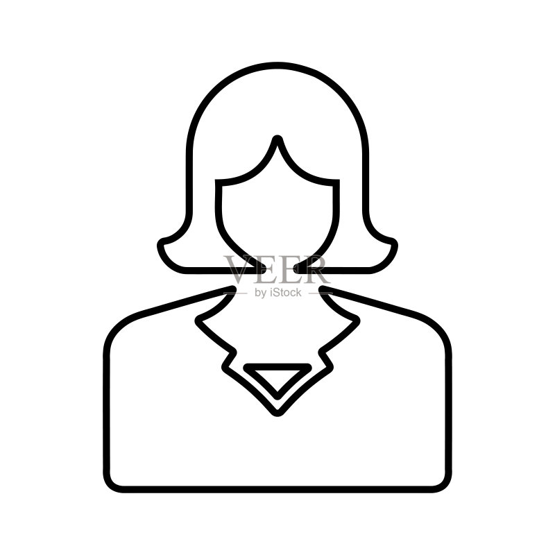 女商人线条图标矢量图图标素材
