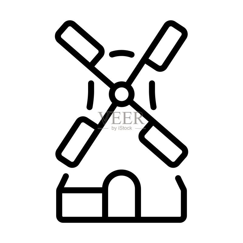 金德代克风车纪念碑图标图标素材