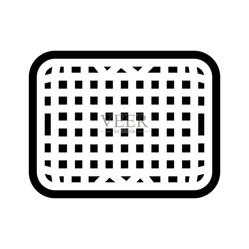 网格板球配件标志字形图标矢量插画图标素材
