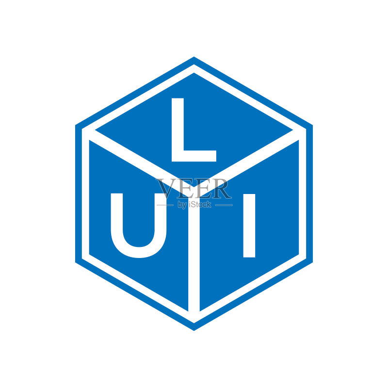 黑色背景上的LUI字母标志设计图标素材