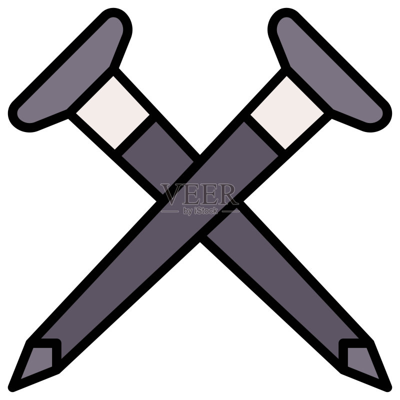 钉子图标，圣周相关矢量插画图标素材