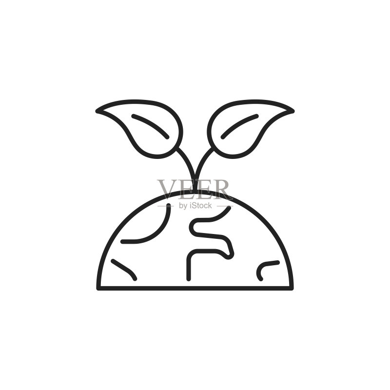 世界环境生态图标：高质量黑色矢量图图标素材
