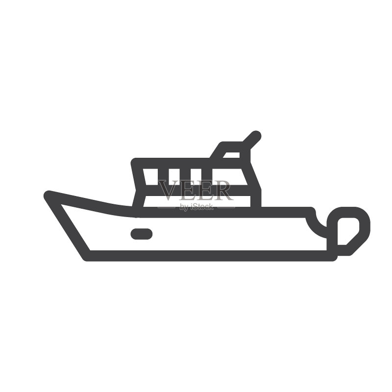 船艇线条图标图标素材