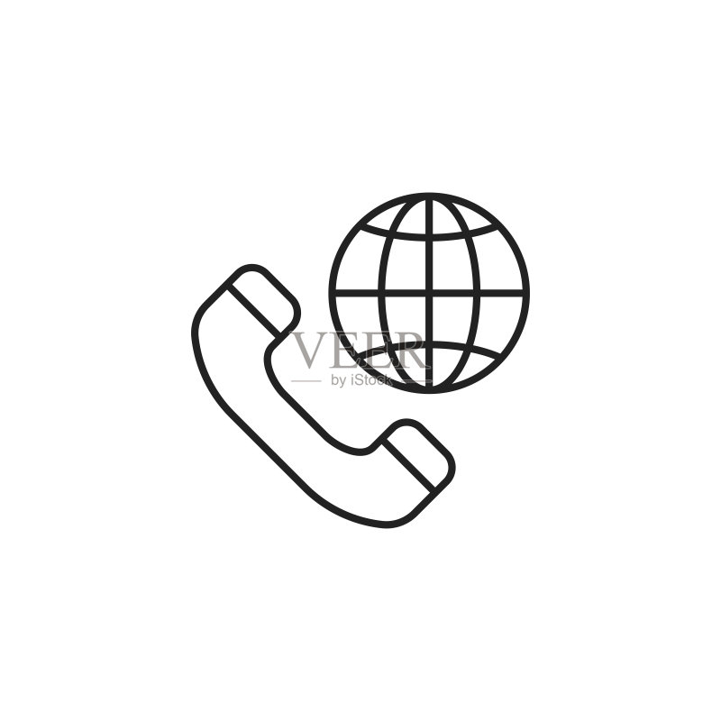国际通话图标（高质量黑色矢量图）图标素材