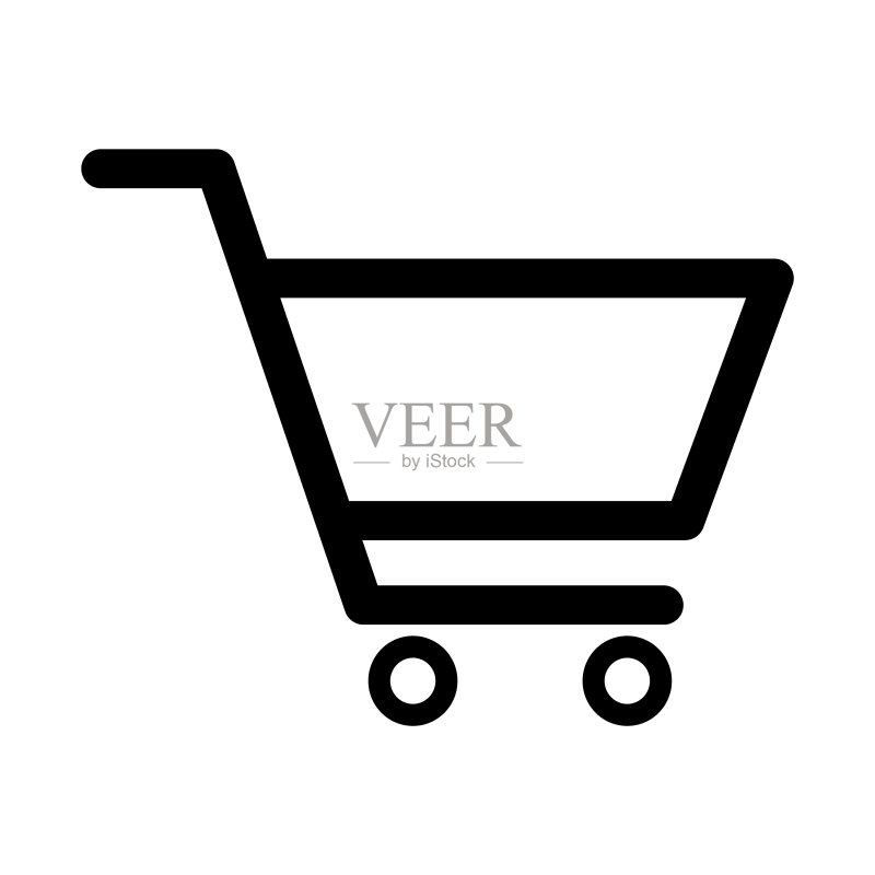 购物车促销图标，市场商店矢量图，白色背景上图标素材