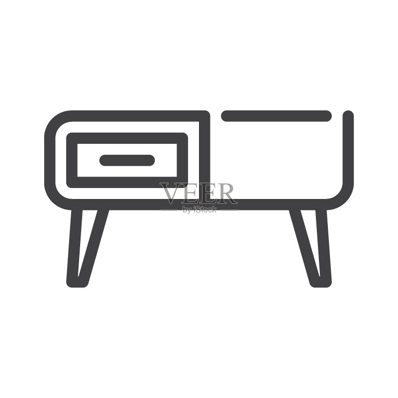 复古餐具柜线条图标图标素材
