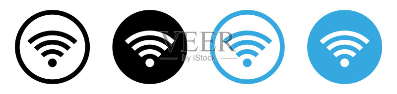 WIFI图标按钮，无线网络信号图标，广播标志图标素材