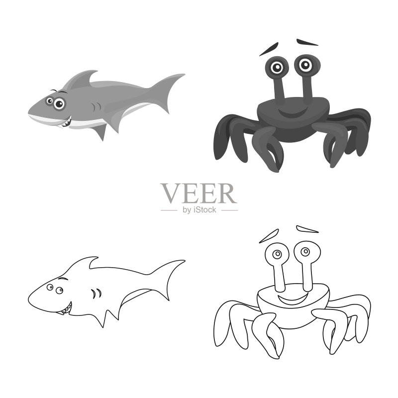 海洋动物符号图标素材