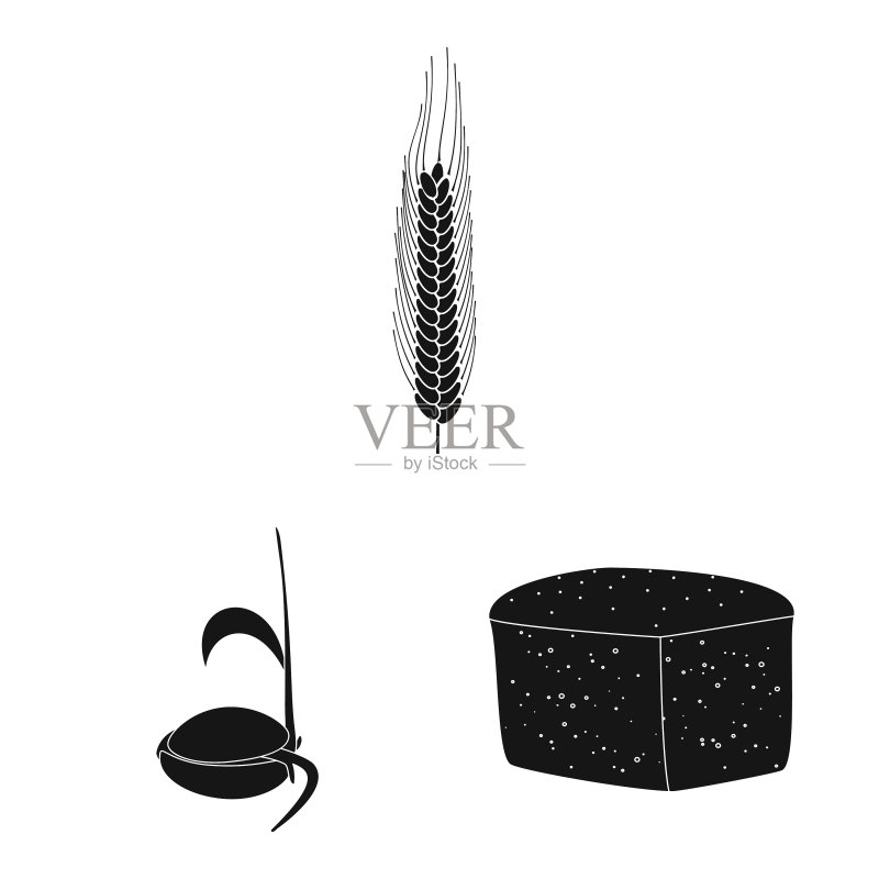 黑麦植物标志设计图标素材