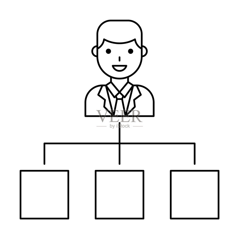 具有层级图线条样式的商人图标图标素材