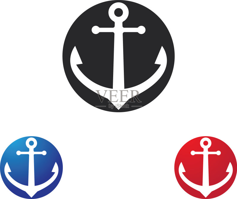 船锚图标Logo模板图标素材