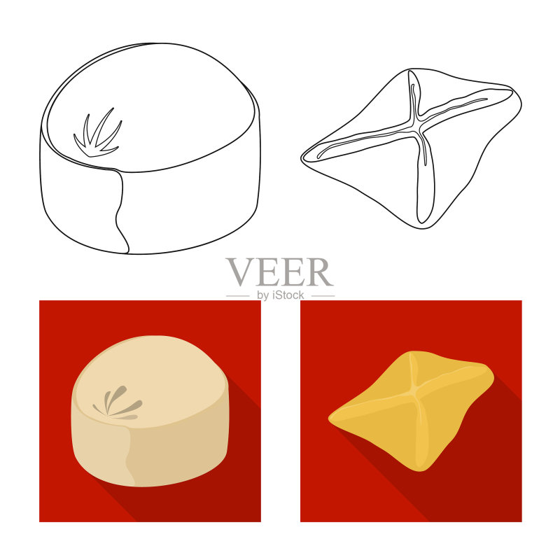 产品和烹饪标志组合图标素材
