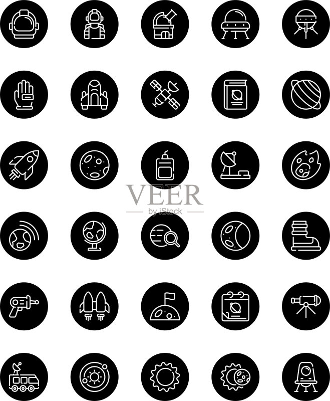 30个孤立的白色背景上的体育图标集图标素材
