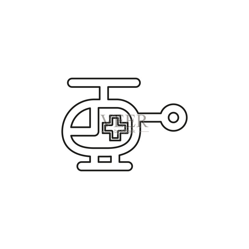 医疗直升机图标素材