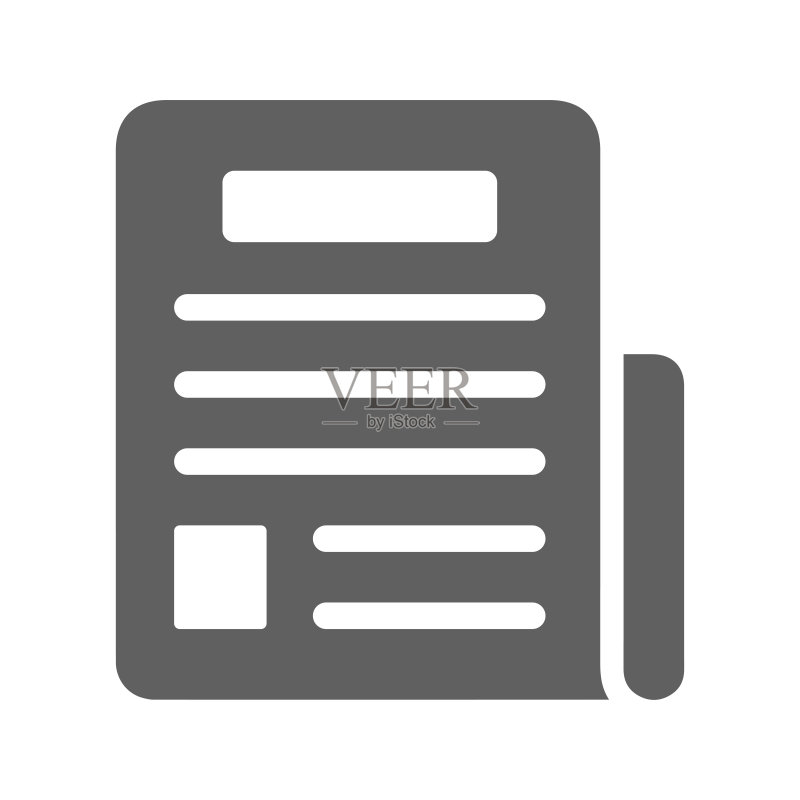 报纸文章图标：灰色矢量图形图标素材