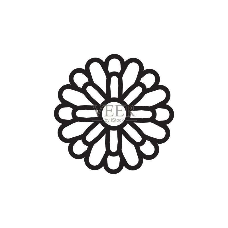 扁平风格线性花朵图标标志元素设计图标素材